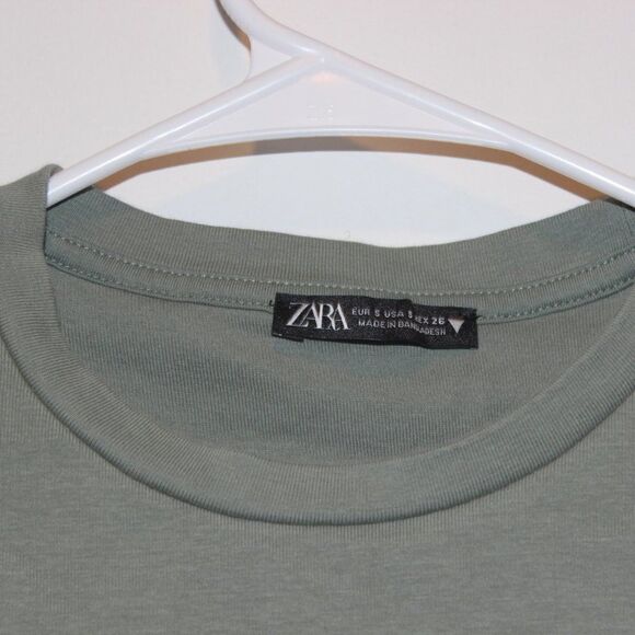 Zara Gray Sleeveless Crew Neck Cropped Tank Tops Women's Size S - Picture 2 of 6